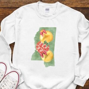 Watercolor Effect Mississippi with Ornaments Sweatshirt
